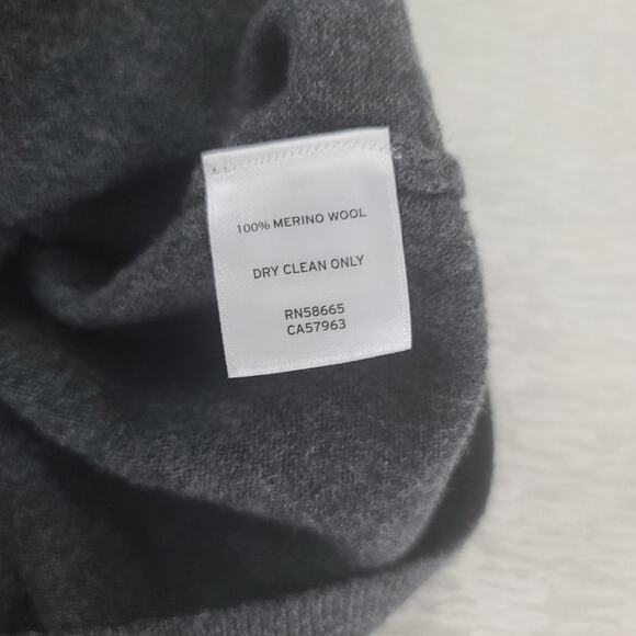 JWN mens sweater Charcoal  Italian Merino wool Size Large Fisherman quiet luxury - Picture 7 of 8